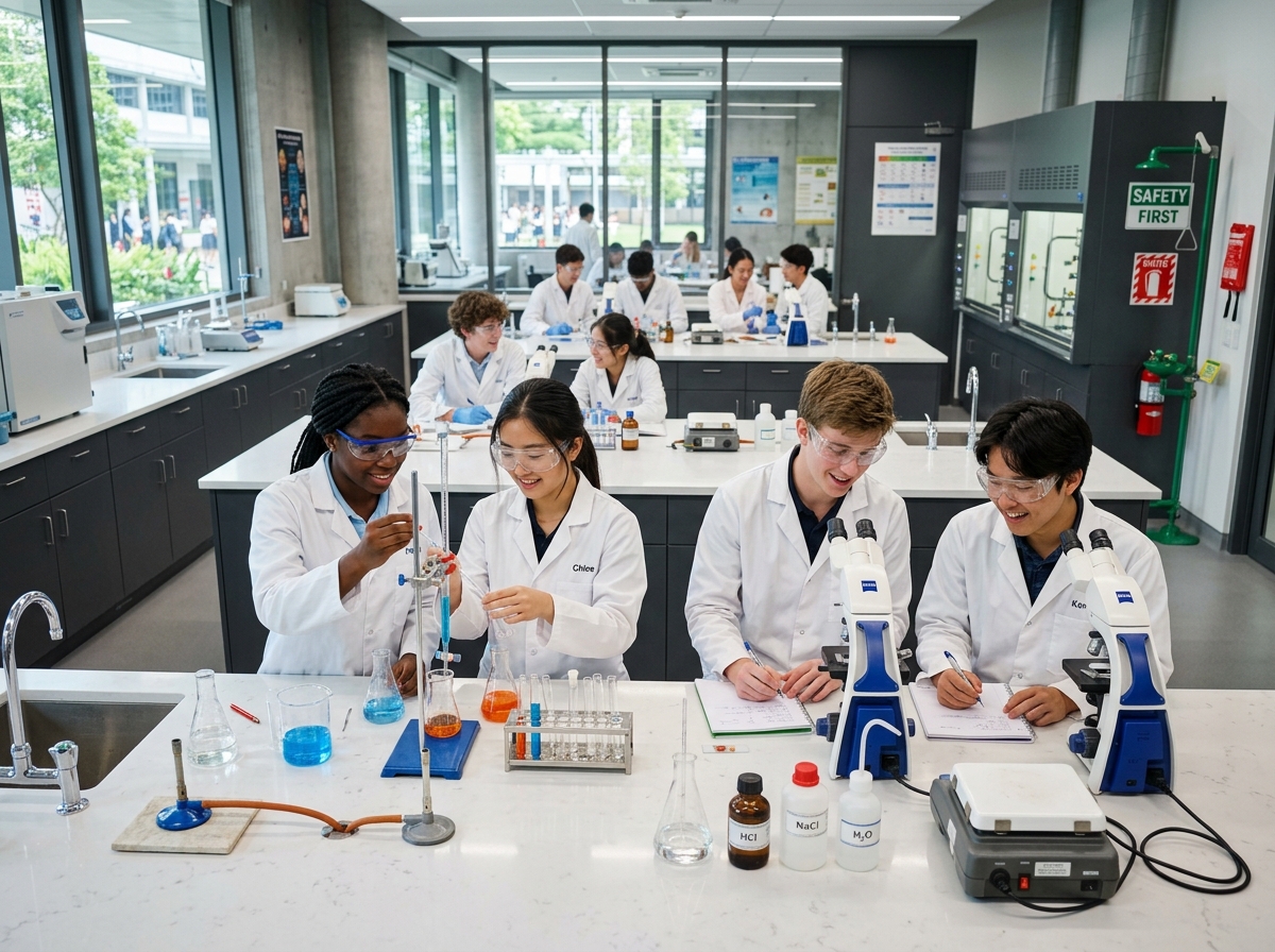 Middle School Students in Science Lab